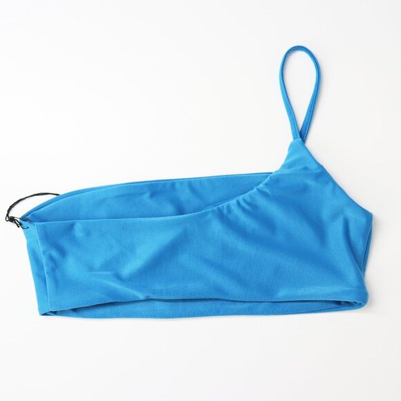 NWT superdown‎ Annette Bikini Top One Shoulder Swim Bathing Suit Teal XX Small - Picture 7 of 8